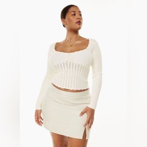 ARITZIA SOLOIST SWEATER IN LIGHT BIRCH